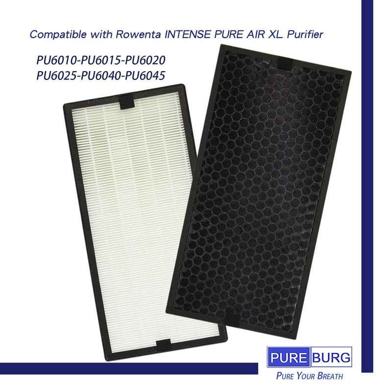 PUREBURG Replacement Filter Kit Compatible with Rowenta Intense Pure AIR XL Air Piurifiers PU60XX Series PU6010 PU6015 PU6020 PU6025 PU6040 PU6045 Part # XD6077U0 XD6061 XD6066 - Image 2